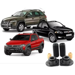 Par Amortecedor Dianteiro + Coifa Coxim Batente Fiat Strada Palio Weekend 2008 a 2017