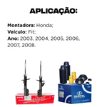 Par Amortecedor Dianteiro Honda Fit 2003 A 2008 Kayaba + Kit