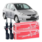 Par Amortecedor Dianteiro Honda Fit 2003 A 2008 Kayaba + Kit