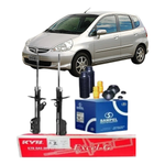 Par Amortecedor Dianteiro Honda Fit 2003 A 2008 Kayaba + Kit