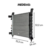 RADIADOR EURUS FIAT ELBA UNO PREMIO FIORINO 1.0 1.5 1.6 90 A 2000 C/AR (EU2531E)