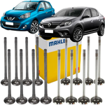 Jogo 16 Válvula Admissão Escape March Clio 206 Sandero Logan 1.0 16v Mahle