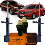 Par Amortecedor Dianteiro Cofap + Kit Sampel Renault Logan Sandero 1.0 2014 a 2020