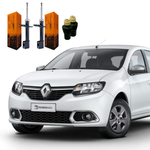 Par Amortecedor Dianteiro Cofap + Kit Sampel Renault Logan Sandero 1.0 2014 a 2020