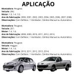 Eletroventilador Eurus Peugeot 206 2000 A 2008 207 2008 A 2013 Haggar 2010 A 2014 Com Ar