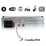 Kit Som Rádio Automotivo Bluetooth Mp3 + 2 Alto-falantes Triaxial 5 Polegadas