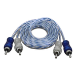 Kit 10 Cabo RCA Injetado 4mm 1m Azul/Prata Svart