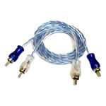 Kit 10 Cabo RCA Injetado 4mm 1m Azul/Prata Svart