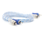 Kit 10 Cabo RCA Injetado 4mm 1m Azul/Prata Svart