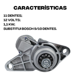 2 MOTOR PARTIDA 11 DENTES GOL FOX VOYAGE GOLF SAVEIRO G5 G6 (2X20544V)