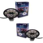 Kit 2 Farol Auxiliar De Led 12/24v 6000k 8 Leds Oval Techone