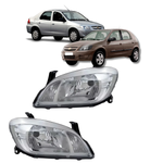 Par Farol Celta Prisma Arteb 2007 A 2015 H4 Dark Chrome