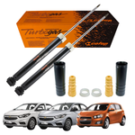 Par De Amortecedor Traseiro Com Kit Coxim Prisma Onix Sonic