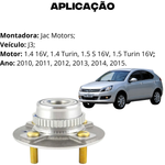 Cubo Roda Irb J3 1.4 1.5 2010-2015 Com Abs Traseiro