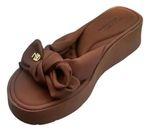 Sandália Feminina Anabela Casual com Laço