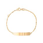 Pulseira Ouro 18K Infantil Chapa 1900068