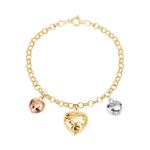 Pulseira Oca Ouro 18K Coração 2000843