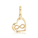 Pingente Ouro 18K Coração Infinito Vazado 512365