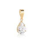 Pingente Ouro 18K Gota Zircônia