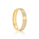 Par Aliança Ouro 18k Reta 4mm Diamantes (801425/1424)