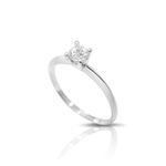 Anel Prata Solitário Zircônia 310381
