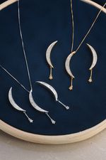 Brinco Ouro 18k Lua Estrela Diamante 10 pontos 113276