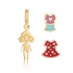 Pingente Ouro 18k Menina Troca Roupa 516674/2600188/189