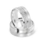 Par Aliança Prata  Reta Semi Anatômica Friso  8mm  800636/800635