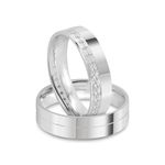 Par Aliança Prata Reta Semi Anatômica  Friso 5mm  801918/801919