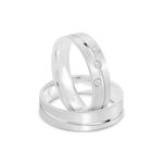 Par Aliança Prata Reta Semi Anatômica  Friso 5mm 801269/801268