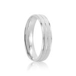Par Aliança Prata  Reta  Semi Anatômica  Friso 4mm  801884/801885