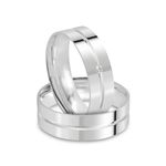 Par Aliança Prata Reta Semi Anatômica  Friso 6mm  801914/801915