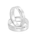 Par Aliança Prata Reta Semi Anatômica  Friso 5mm 801292/801291
