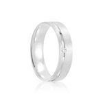 Par Aliança Prata Reta Semi Anatômica  Friso 5mm 801292/801291