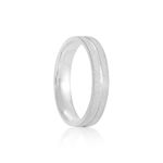 Par Aliança Prata Reta Semi Anatômica  Friso 4mm 801283/801284