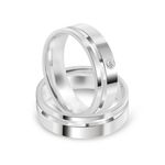Par Aliança Prata Reta Semi Anatômica  Friso 6mm  800274/800275