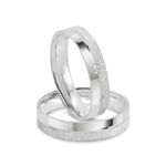 Par Aliança Prata Reta Semi anatômica Friso 4mm  801898/801899