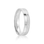Par Aliança Prata Reta Semi Anatômica  Friso 4mm  801904/801905