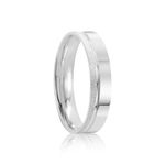 Par Aliança Prata Reta Semi Anatômica Friso 4mm  801908/801909