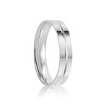 Par Aliança Prata Reta Semi Anatômica  Friso 4mm  801912/801913