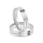 Par Aliança Prata Reta Semi Anatômica  Friso 4mm  801912/801913