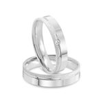 Par Aliança Prata Reta Semi Anatômica Friso 4mm  801908/801909