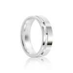 Par Aliança Prata Reta Semi Anatômica  Friso 6mm  800274/800275