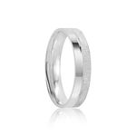 Par Aliança Prata Reta Semi anatômica Friso 4mm  801898/801899