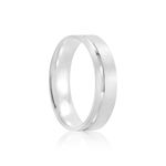 Par Aliança Prata Reta Semi Anatômica  Friso 5mm 801292/801291
