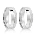 Par Aliança Prata Reta Semi Anatômica  Friso 5,5mm  801916/801917