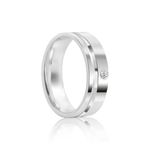 Par Aliança Prata Reta Semi Anatômica  Friso 6mm  800274/800275