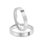 Par Aliança Prata Reta Sermi Anatômica 3mm 801922/801923