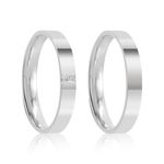 Par Aliança Prata Reta Sermi Anatômica 3mm 801922/801923