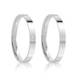 Par Aliança Prata Reta Semi Anatômica 2,5mm 801924/801925